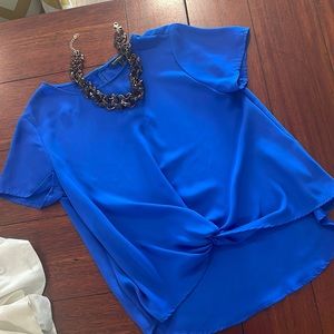 Banana republic blue twist knot blue top